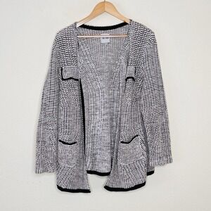 Nic + Zoe Womens Sweater‎ Coat Sz XL Chunky Knit Check Office Career Travel